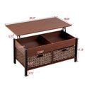 Metal Coffee Table with Lift-Top and Concealed Storage