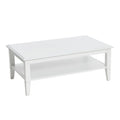 Storage Shelf Coffee Table with Sturdy Solid Wood Legs