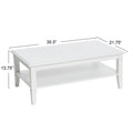 Storage Shelf Coffee Table with Sturdy Solid Wood Legs