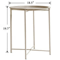 Javlergo Set of 2 Folding Round Steel TV Tray Tables - Compact Side Tables, No Assembly Needed - Dimensions: 18.5 x 18.5 x 19.7 in