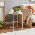 Javlergo Set of 2 Folding Round Steel TV Tray Tables - Compact Side Tables, No Assembly Needed - Dimensions: 18.5 x 18.5 x 19.7 in