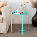 Javlergo Set of 2 Folding Round Steel TV Tray Tables - Compact Side Tables, No Assembly Needed - Dimensions: 18.5 x 18.5 x 19.7 in