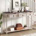 Entryway Console Table with Drawers and Extended Shelf