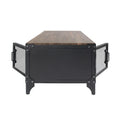 Conner Rustic Dark Walnut Steel 2-Piece Coffee and End Table Set by Furniture of America