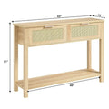 Console Table with 2 Rattan Drawers for Entryway