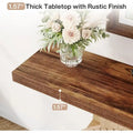 Rustic Wood Console Table with Storage Shelves for Living Room Entryway
