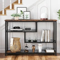 4-Tier Entryway Console Table with Glass Shelving