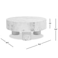 Nebula 35.5-Inch Round Burl Wood Coffee Table with Elegant Pillar Legs