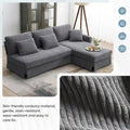 Contemporary L-Shaped Corduroy Sofa with Reversible Chaise from Harper & Bright Designs