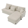 Contemporary L-Shaped Corduroy Sofa with Reversible Chaise from Harper & Bright Designs
