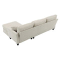 Contemporary L-Shaped Corduroy Sofa with Reversible Chaise from Harper & Bright Designs