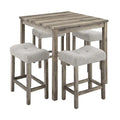 5-Piece Wood Dining Set: Square Table with 4 Upholstered Chairs