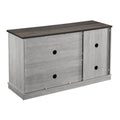 48-Inch Rustic Wood Buffet Cabinet with 3 Doors - Generous Storage Space