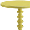 HomeRoots 22-Inch Yellow Wood Round Pedestal End Table