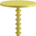 HomeRoots 22-Inch Yellow Wood Round Pedestal End Table