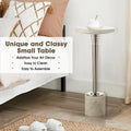 Modern Round Marble Pedestal Accent Table