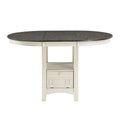 Glee Extendable Counter Height Table (42-60 Inches) in Antique White and Brown