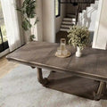 Furniture of America Cassian Classic 9-Piece Expandable Dining Set in Weathered Oak Solid Wood