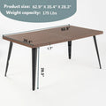 HomyLin 63-Inch Rectangular Dining Table for 4-6 People with Wooden Top and Metal Legs