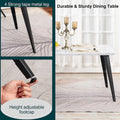 HomyLin 63-Inch Rectangular Dining Table for 4-6 People with Wooden Top and Metal Legs