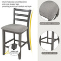 5-Piece Wooden Counter Height Dining Set with Cushioned Chairs and Storage Shelves
