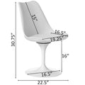 Mid-Century Modern Swivel Tulip Accent Chair with Plush Cushioned Seat in White Polypropylene