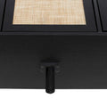 Rattan Storage Cabinet with 2 Doors, Adjustable Shelves, and 3 Drawers