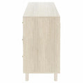 Rattan Storage Cabinet with 2 Doors, Adjustable Shelves, and 3 Drawers