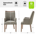 Set of 6 Albert Farmhouse Upholstered Solid Wood Dining Chairs by HULALA HOME