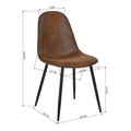 HomyLin Set of 4 Suede Dining Chairs with Black Metal Legs - Stylish Side Accent Chairs