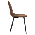 HomyLin Set of 4 Suede Dining Chairs with Black Metal Legs - Stylish Side Accent Chairs