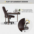 Extra-Wide Heavy-Duty High Back Executive Office Chair with Flip-Up Arms and Thick Seat – Supports Up to 400 lbs for Home Office Use