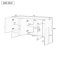Four-Door Metal Handle Storage Cabinet for Living Room and Bedroom