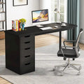 Contemporary Minimalist Computer Desk with 5 Drawer Storage for Study and Writing