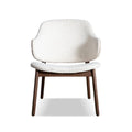 Beck Mid-Century Modern Boucle Wingback Accent Chair in Walnut by Furniture of America