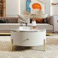 Contemporary Round Coffee Table Featuring Storage Drawers