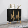 Evari Mid-Century Modern 2-Door Accent Cabinet in Antique Gold - Stylish Sideboard Storage for Living and Dining Rooms