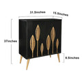 Evari Mid-Century Modern 2-Door Accent Cabinet in Antique Gold - Stylish Sideboard Storage for Living and Dining Rooms