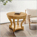 Small Round Dining Table with Curved Legs in Farmhouse Style