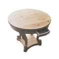 Small Round Dining Table with Curved Legs in Farmhouse Style