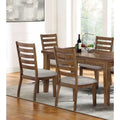 Set of 2 Walnut and Light Gray Ladder Back Side Chairs