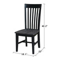 Set of 2 Cosmo Tall Mission Chairs in Solid Wood by International Concepts