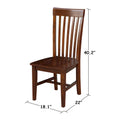 Set of 2 Cosmo Tall Mission Chairs in Solid Wood by International Concepts