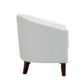 Ethan Barrel Accent Chair in PU Leather with Nailhead Detailing