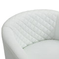 Ethan Barrel Accent Chair in PU Leather with Nailhead Detailing
