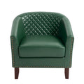 Ethan Barrel Accent Chair in PU Leather with Nailhead Detailing