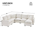 Nestfair Contemporary U-Shaped Modular Sofa Set - 7-Seater Chenille Sectional Couch with 2 Included Pillows