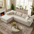 OVIOS Cozy Long Plush Chaise Sofa - No Assembly Needed