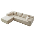 OVIOS Cozy Long Plush Chaise Sofa - No Assembly Needed
