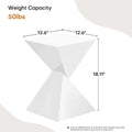Contemporary Acrylic Accent End Table for Outdoor Use - Dimensions: 18.11"H x 12.6"W x 12.6"L